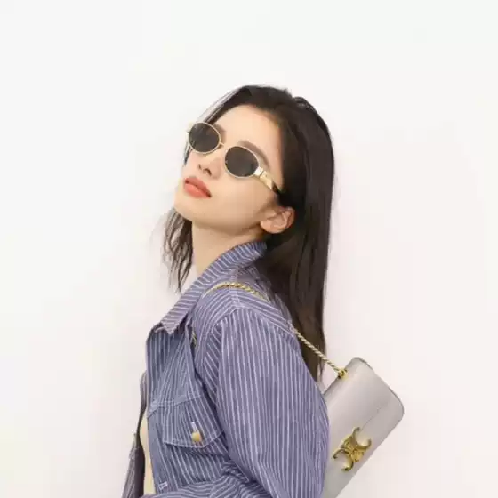 Ce's Lisa's Same Cl40235 New Metal Sunglasses Women's Fashion Retro Arc De Triomphe Sunglasses Sun Protection