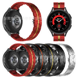 适用三星S3 galaxy watch3/4/5 Active1/2金属钢带不锈钢手表表带