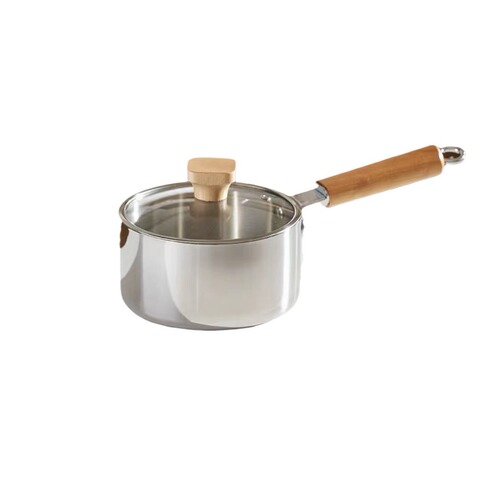 Three-layer steel 316 milk pot, baby food supplement pot, frying and cooking all-in-one pot, uncoated household cooking pot, instant noodles, small milk pot