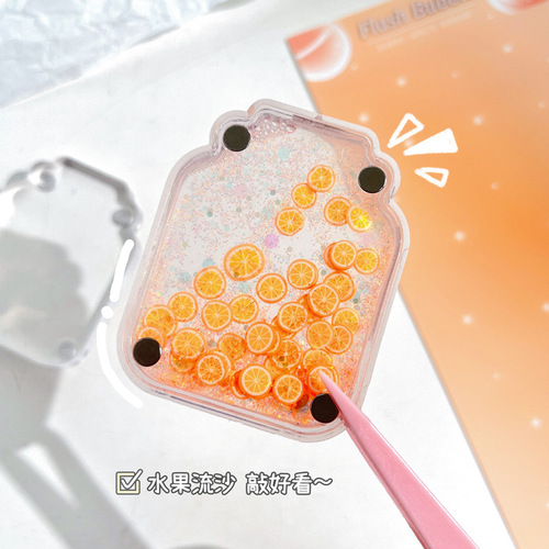 Special-shaped quicksand oiled Guka brick new fruit quicksand Guka mahjong brick magnetic photo frame diy ID photo