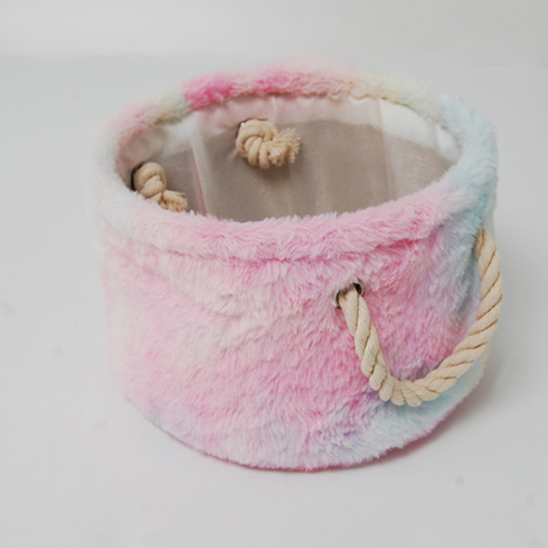 桌面化妆品收纳筐杂物整理宿舍卧室手提收纳篮收纳筐厂家直供