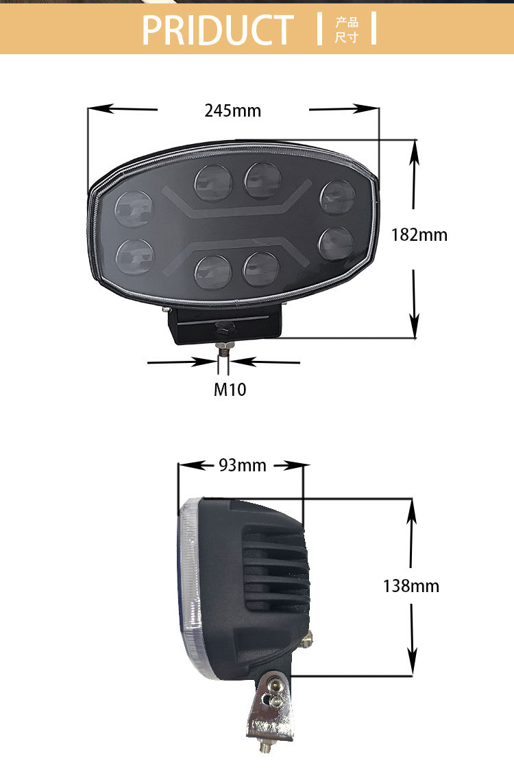 Suitable for Mercedes-Benz, Walvoz, Kenia High-Brightness 9inch Led Roof Work Lights, Truck Anti-Fog Modified Lights