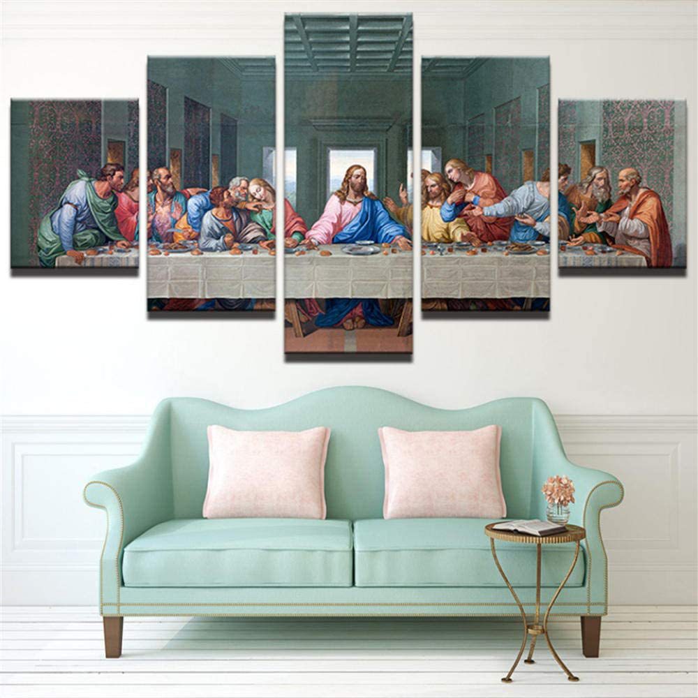Da Vinci Famous Painting Dinner Five Coupon Poster Modern Living Room Sofa Background Wall Decoration Canvas Painting Frameless Core