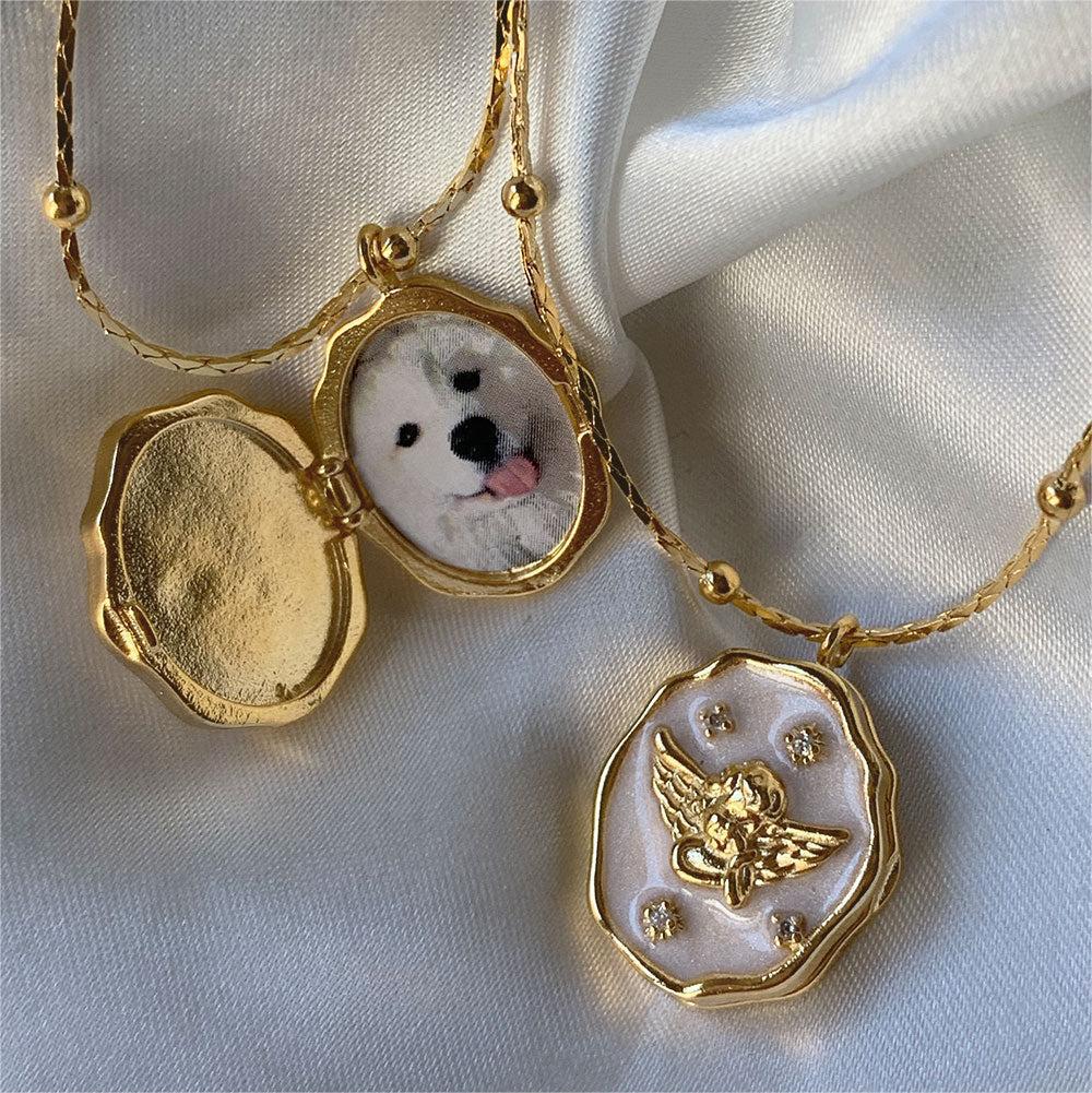 Holiday, Daily Occasion Copper Material Copper Retro Enamel Cartoon Character Pendant Necklace