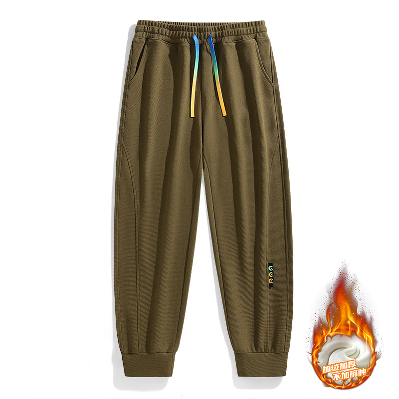 Pantalones informales para hombre, pantalones de invierno a la moda, pantalones de chándal gruesos con forro polar para hombre, pantalones largos informales para hombre, pantalones deportivos, pantalones finos para hombre image 17