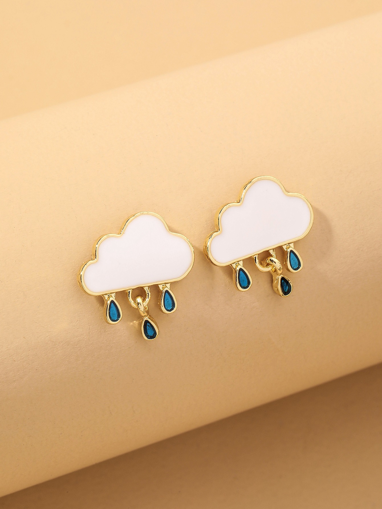 Fashion Cloud Raindrop Earrings display picture 6