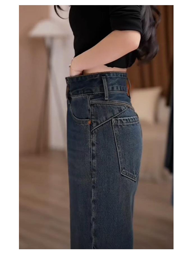 Vaqueros mujer tiro alto slim fit stretch pierna recta retro_voghion.com