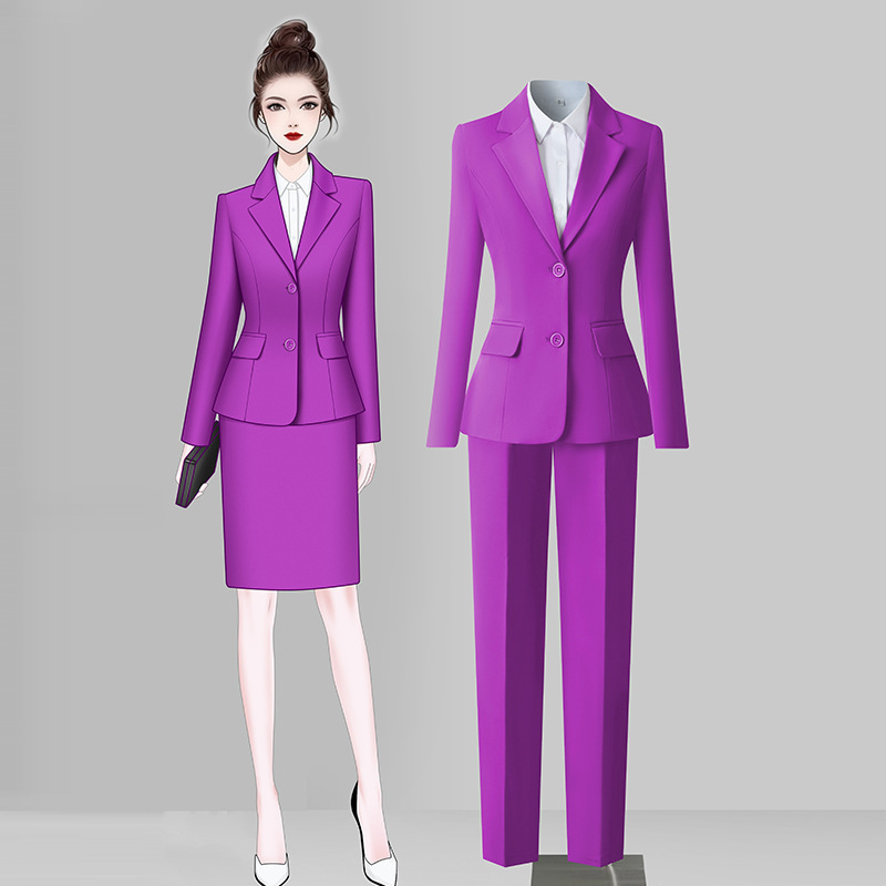 2026 Red Suit Professional Manager Sales Department Gold Jewelry Fashion Elegant Host Outfit Work Uniform for Women 2026 Red Suit Professional Manager Sales Department Gold Jewelry Fashion Elegant Host Outfit Work Uniform for Women