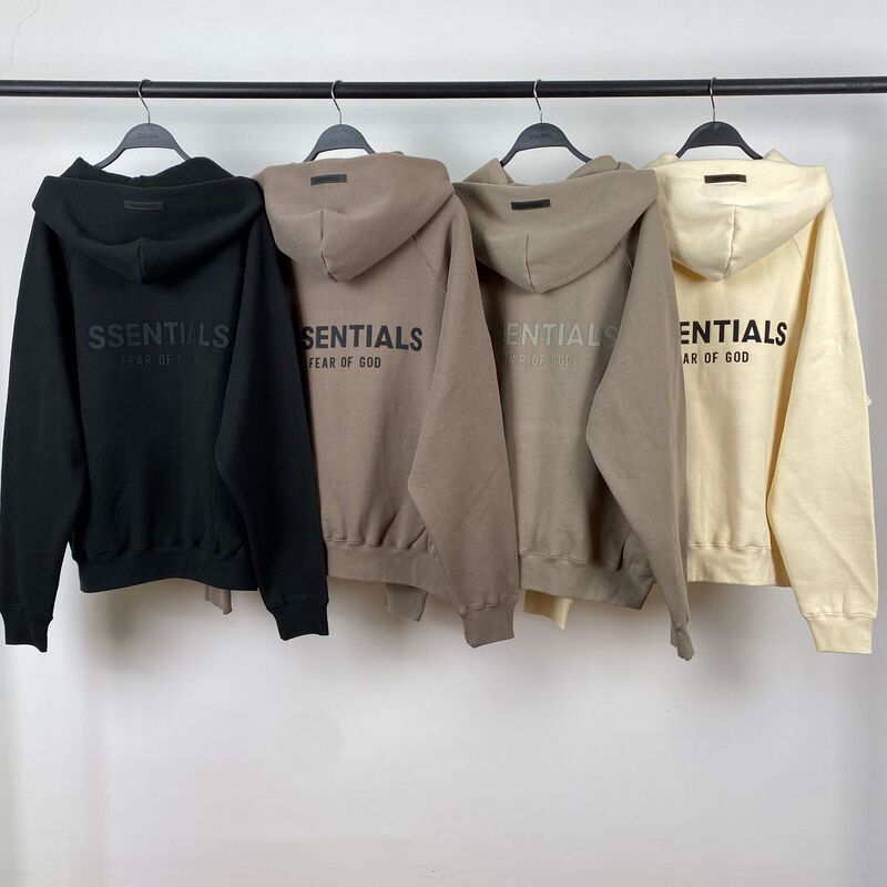 2021Ss Offset Printed Hooded Sweatshirt Fog Multi-Thread Essentials Sweatshirt Trendy Brand Fleece-Lined Street Cross-Border Hot Sale