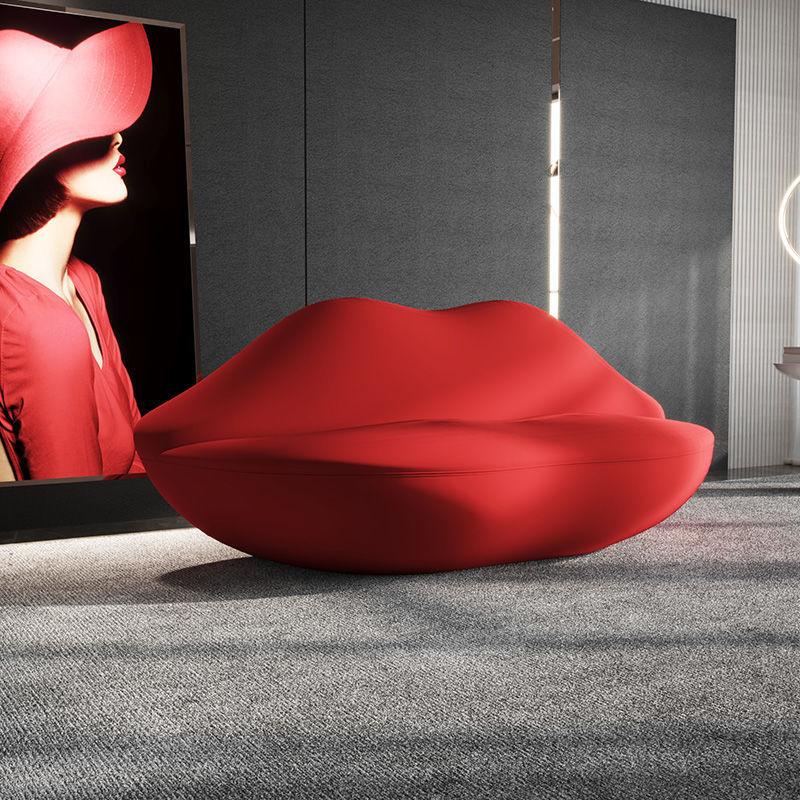 Internet Celebrity Stylish Creative Special-Shaped Clothing Store Women's Clothing Store Rest Area Reception Beauty Salon Red Lips Fashion Styling Sofa