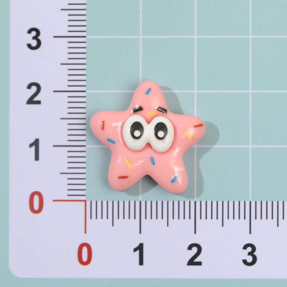 Macaron color estrella de cinco puntas accesorios de resina DIY pegamento crema horquilla accesorios para el cabello teléfono móvil Shell material hecho a mano al por mayor