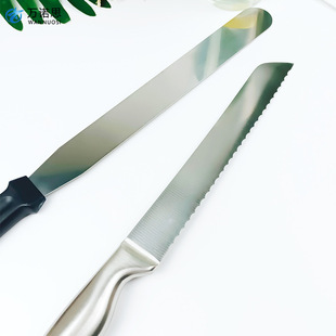 Stainless Steel Bread Knife, Butter Spatula, Mousse Cake Knife, Serrated Toast Slicing Knife, Serrated Slicing Knife