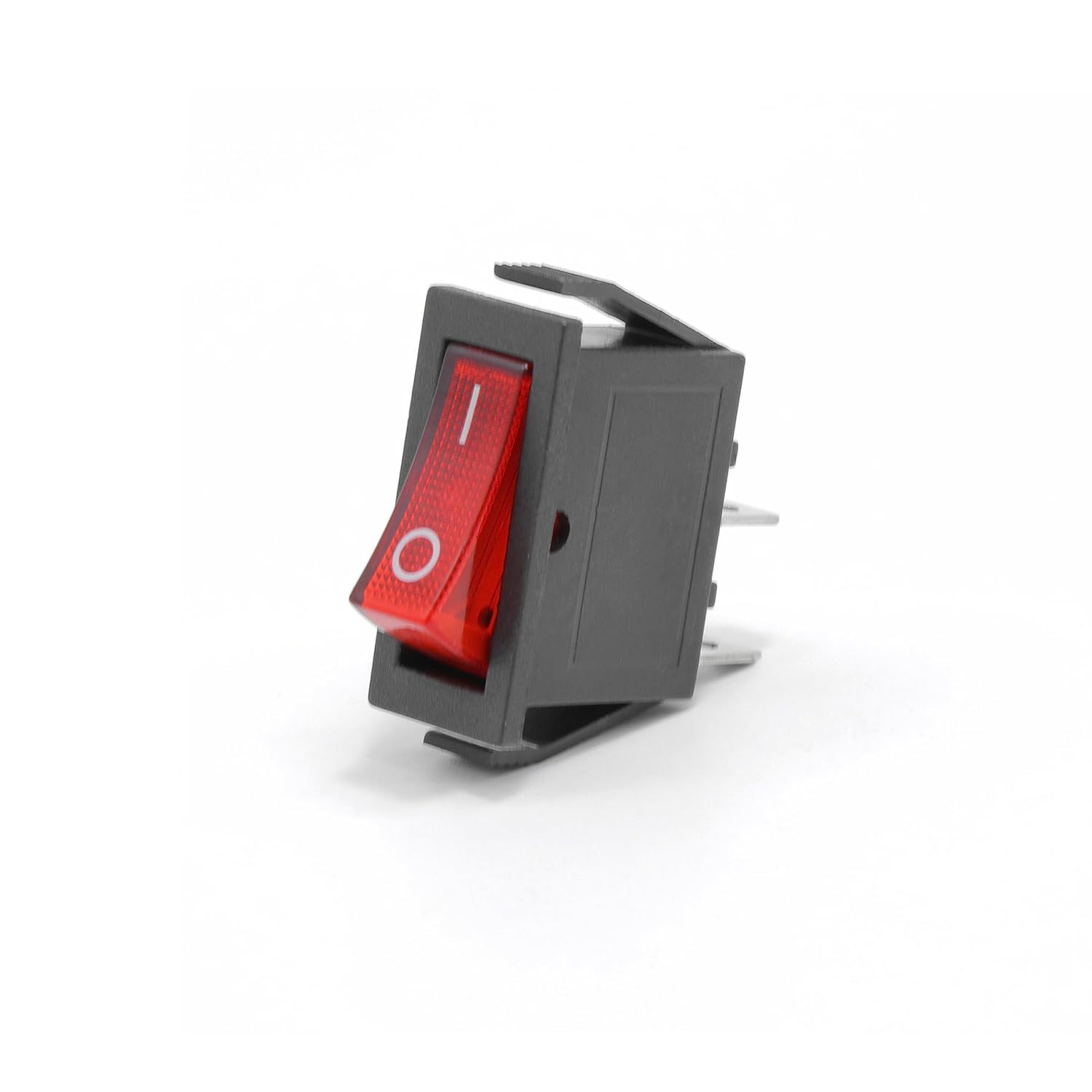 供应KCD3黑底座红色蓝色无灯船型开关 两档两脚 翘板开关