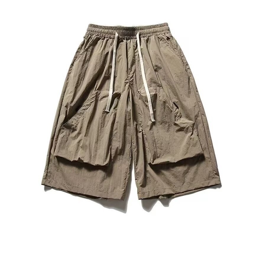 Outdoor Quick-drying Tooling Shorts Men's Summer Thin High Street Loose Wide-leg American Style Multi-pocket Sports Cropped Pants