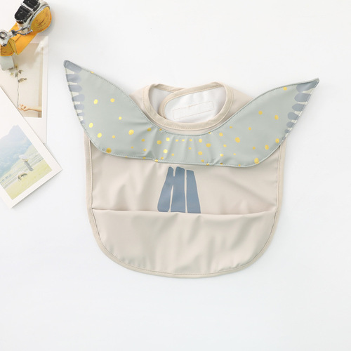 New Swedish Elodie baby dining coverall waterproof bib bib anti-dirty meal pocket pu food supplement drool pocket