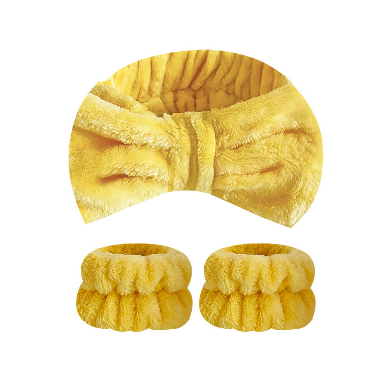 기계 스티치 활 머리띠 1 + 손목 2-노랑 (3 세트)(20*12*3.5cm 62g)