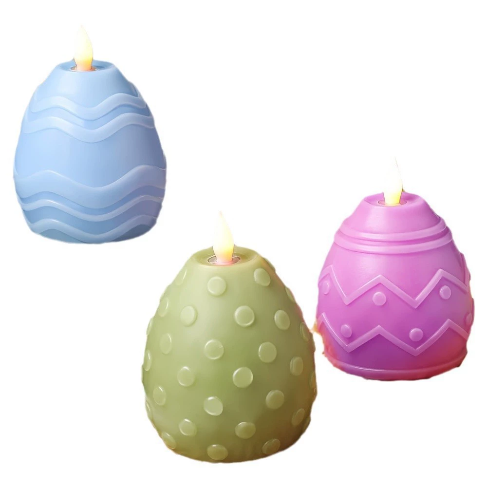 Cross -border Easter Resurrection Eggless Flameless LED Candle Light Easter Egg Candle Light