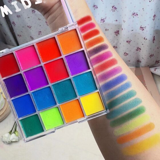 16 Color Rainbow Plate Flower Fairy Plate Tomato Scrambled Egg Eyeshadow Plate Pearlescent Matte Naked Makeup Eyeshadow Fine Flash Colorful