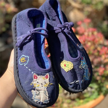 ‘好奇猫’纯手工绣花鞋手工绣花布鞋女纯手工千层底布鞋舒适柔软