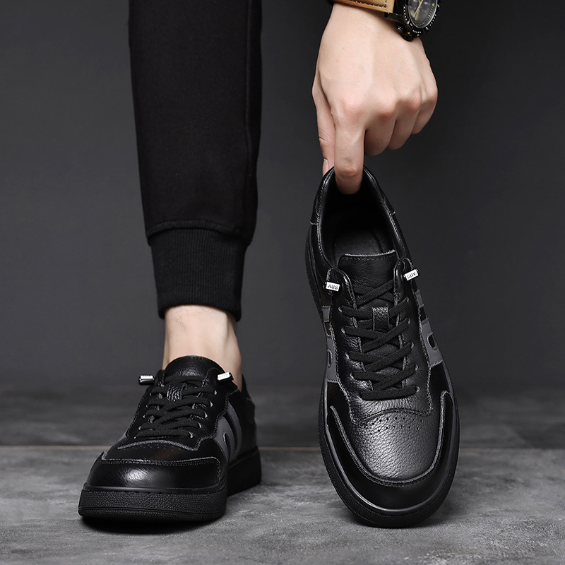 2025, nuevos zapatos casuales de hombre de cuero transpirables, zapatos de entrenamiento deportivos, zapatos de skate para hombres.