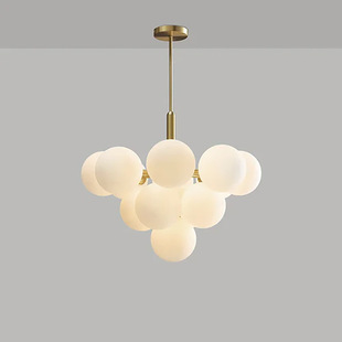 Cream style living room lamp French simple bubble lamp master bedroom lamp loft apartment small apartment pick empty stair chandelier