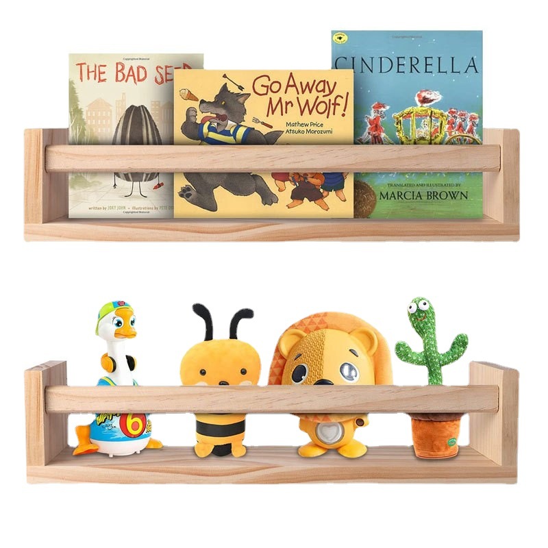 Amazon suministro directo de partición flotante sala de bebé estantería cocina baño estilo rústico montado en la pared rack de almacenamiento