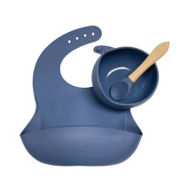 3件套儿童餐具套装一体硅胶餐盘婴儿围兜辅食碗勺母婴喂养餐具