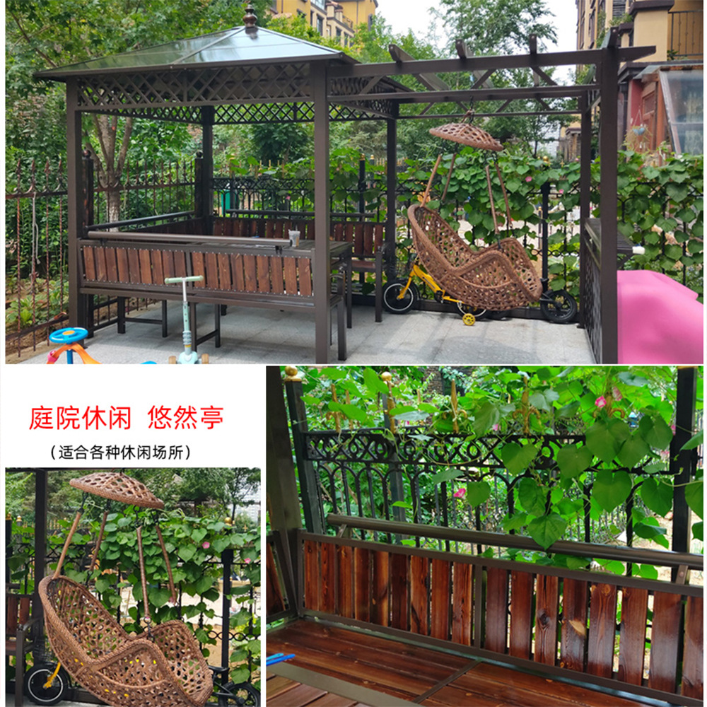 Soporte de uva patio al aire libre toldo madera maciza balcón techo jardín pabellón Villa pabellón al aire libre antiséptico Madera