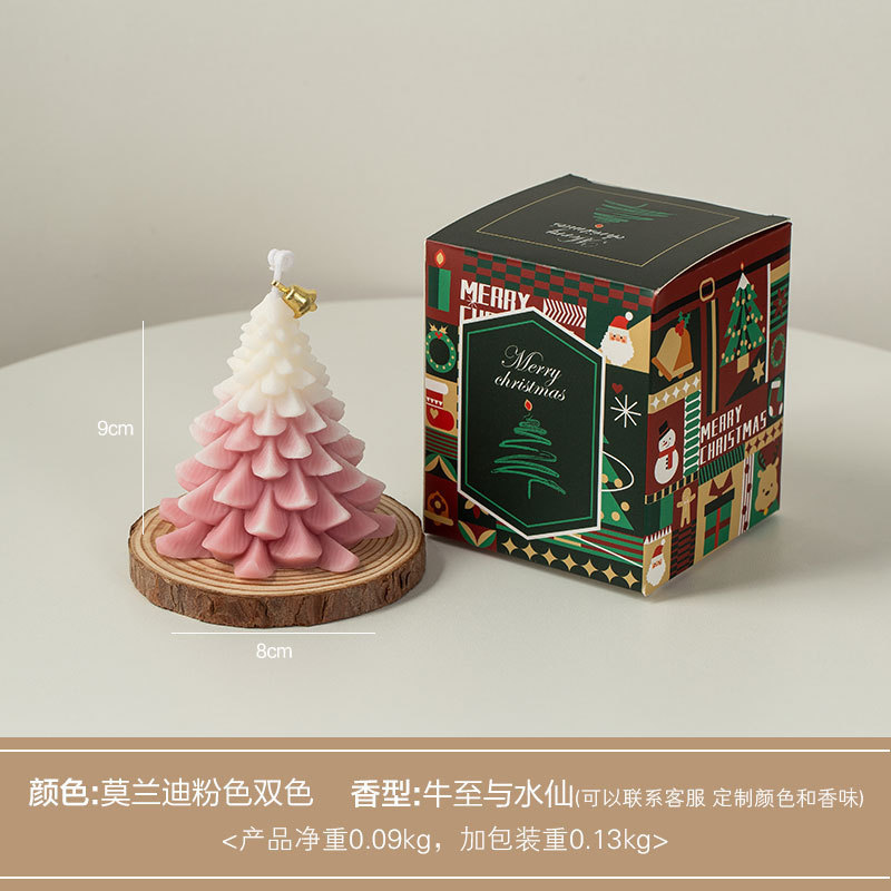 跨境圣诞节香薰蜡烛礼盒创意圣诞树伴手礼节日氛围感装饰摆件批发|undefined