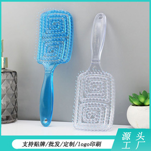 Big Bend Comb Wide Teeth Rib Comb Girl's Pig Mane Bend Massage Comb Nine Shape Curly Hair Plastic Hair Comb