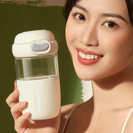草莓生活水杯茶叶分离杯云豆玻璃杯高颜值杯子女办公室咖啡杯批发
