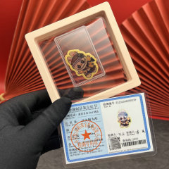 ラブブ labubu 携帯電話ステッカー 2mg 漫画かわいい新年幸運の色金フレーク水貝 999 純金卸売