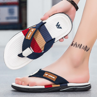 Chuanglong Aizomr Men's Outer Slippers Eva High-Elastic Thick-Soled Non-Stinky Feet Classy Flip-Flops Comfortable Style