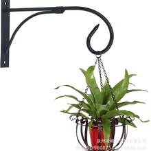 欧式壁挂式铁艺厚实方钢花篮墙壁装饰吊篮花架悬挂花架客厅阳台绿