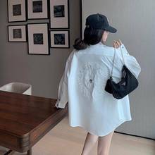 美式潮刺绣设计感薄款衬衫女2025秋季新款宽松休闲百搭气质衬衣