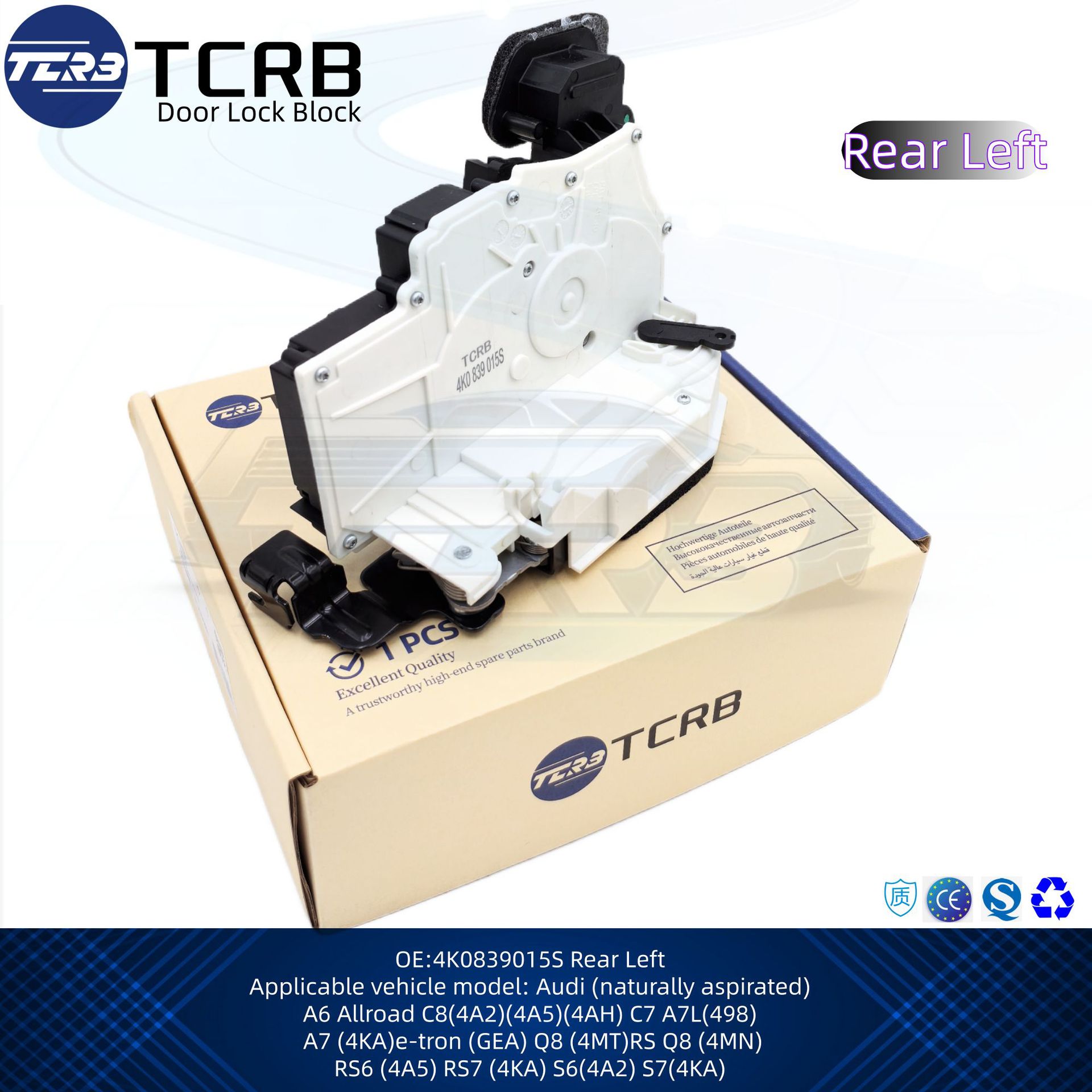 Cross-Border Hot-Selling 4K1837015H Front Left Door Lock Block Suitable for Audi C8 4K0839015S