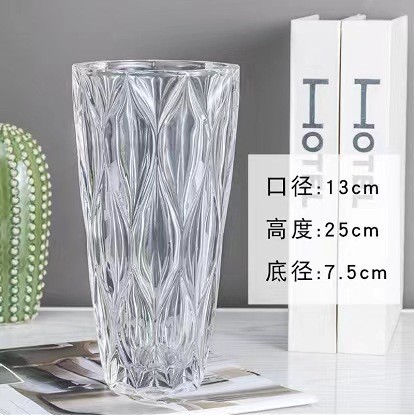 Bohemia del norte, vasijas de vidrio esmaltado, vasos de flores transparentes, decorativos para el hogar, decoración suave.