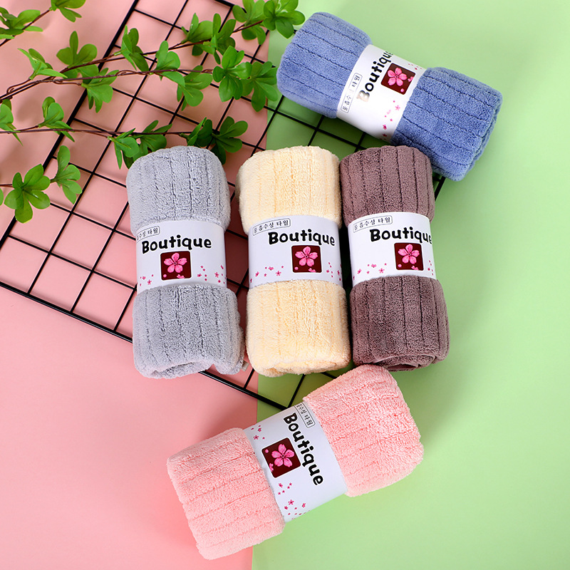 Toalla de tira japonesa colgante toalla facial urdimbre toalla de coral absorción de agua espesa suave doméstica
