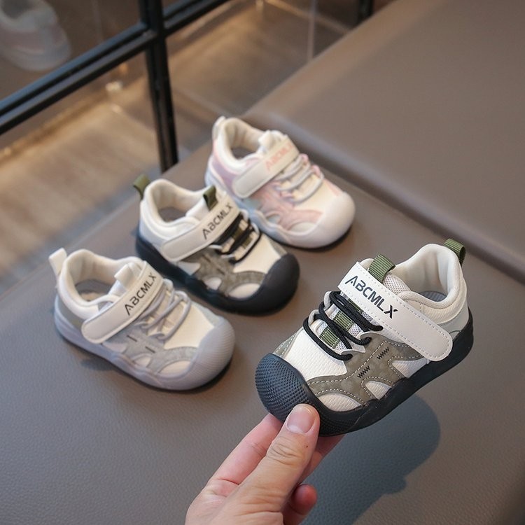 Toddler Shoes Spring & Fall New Beginner Baby Shoes 1-2 Years Old Baby Shoes Soft Sole Non-Slip Breathable Stripes