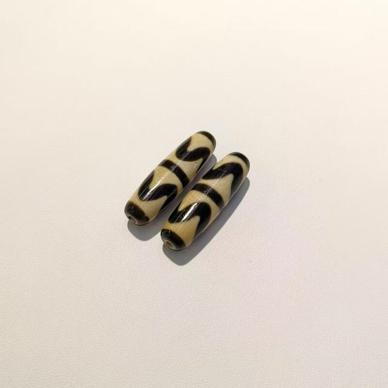 源头工厂老台湾工艺12*38mm天珠牙黄风化包浆文玩收藏批发【A级】|undefined