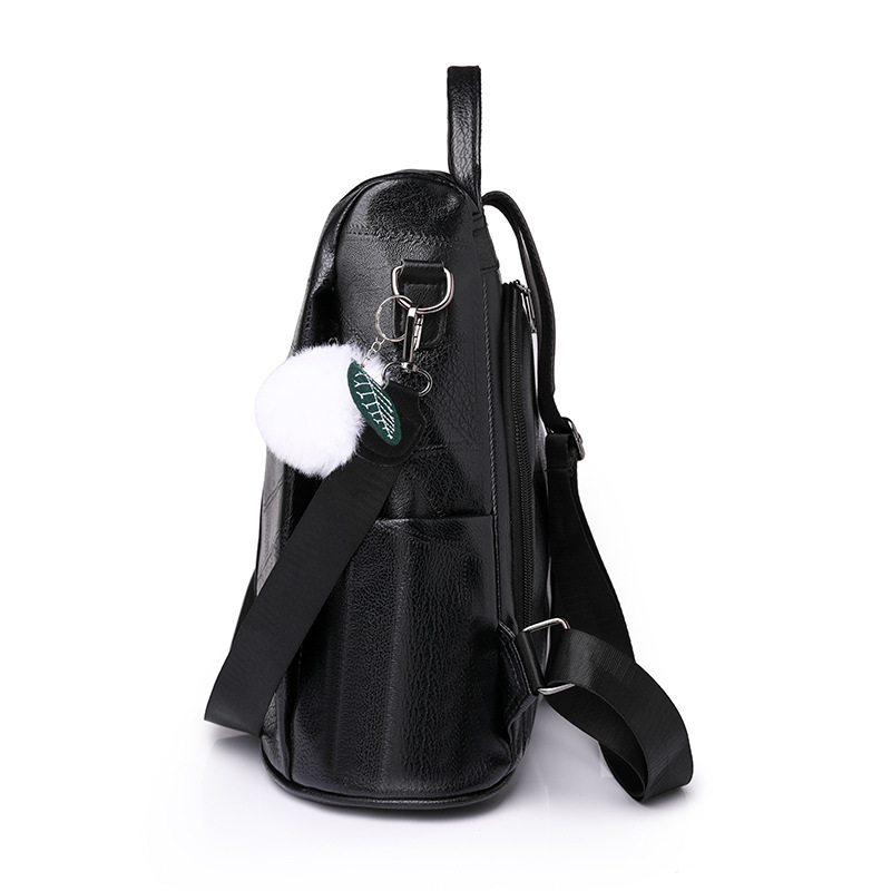 Mochila antirrobo de cuero suave para mujer casual al por mayor transfronteriza 2023 Mochila de doble uso de gran capacidad de color de contraste de moda