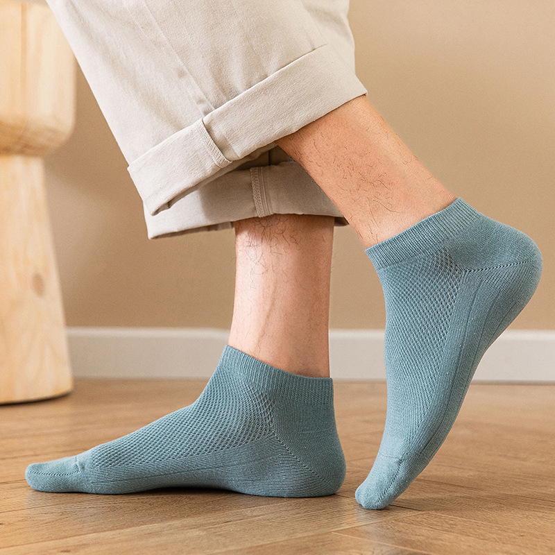 summer thin solid color universal casual socks low-cut