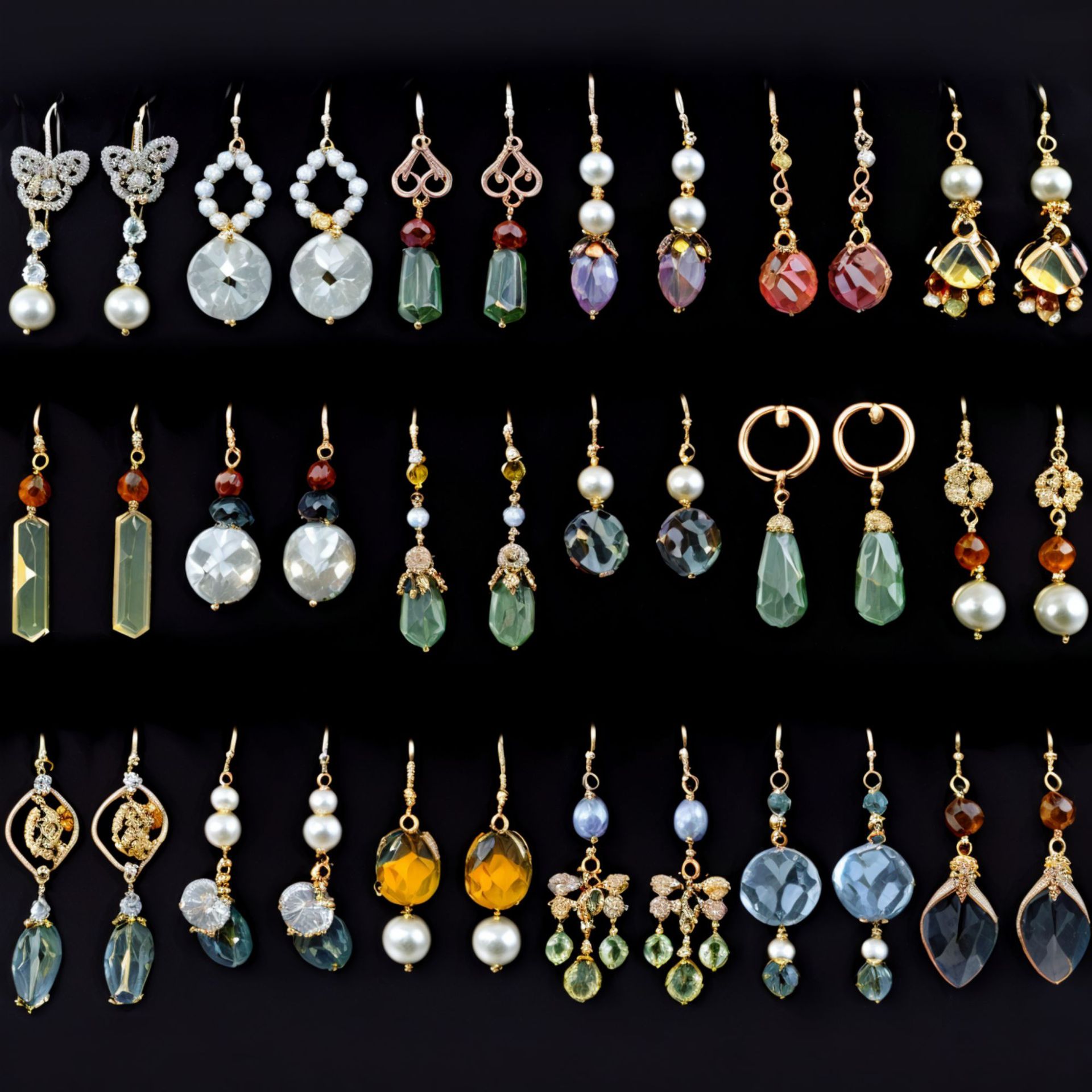 universal elegant earrings drop-shaped from pearl