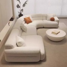 意式极简弧形转角沙发法式奶油诧寂风现代简约大平层客厅设计师款