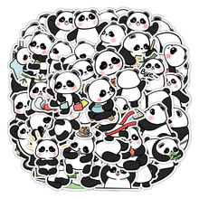 50張原創卡通可愛熊貓貼紙防水可重復DIY幼兒園兒童獎勵貼畫批發