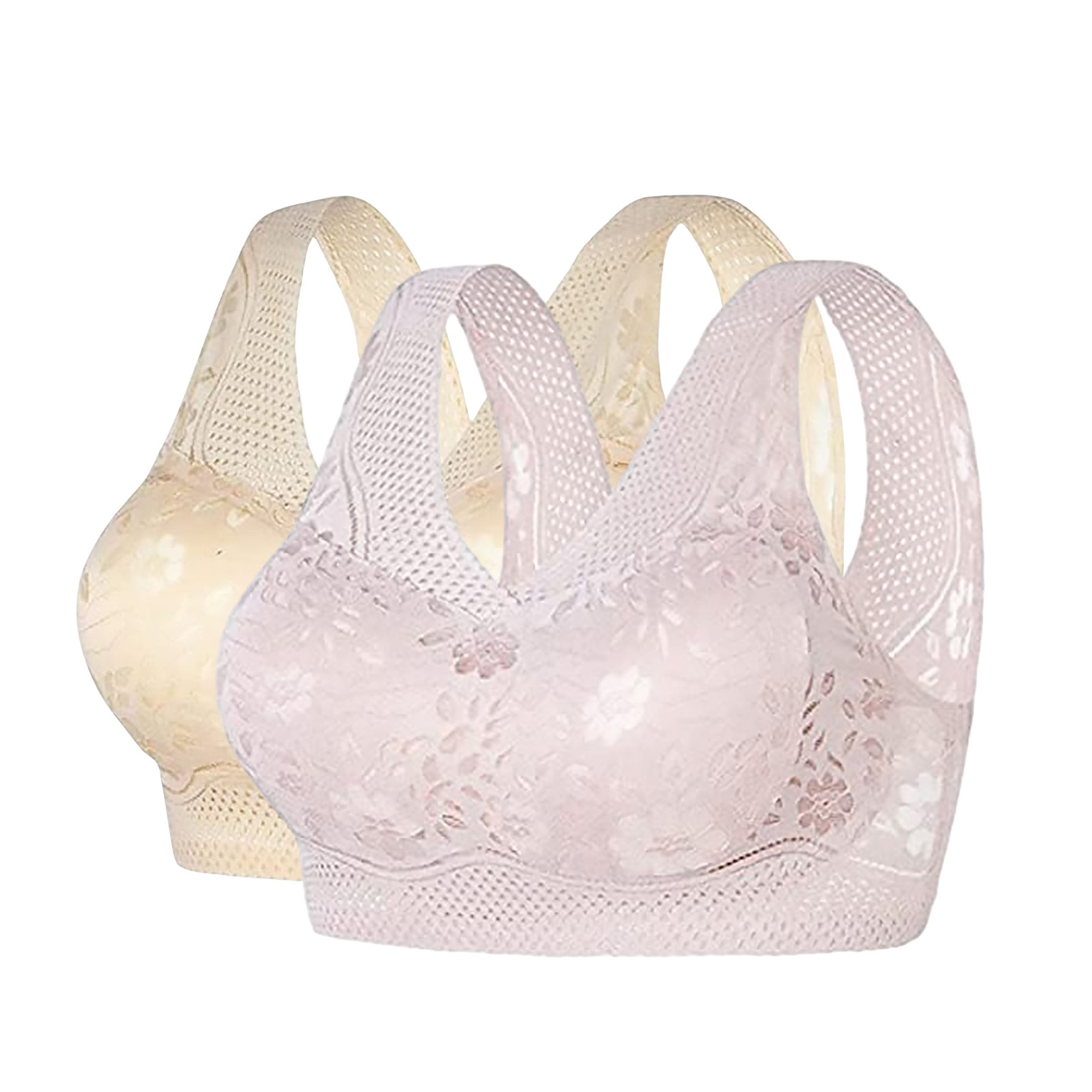 Estilo explosivo transfronterizo, ropa interior sin costuras, sujetador sin anillo de acero para mujer, sujetador fruncido, encaje sexy, espalda, pecho envuelto, chaleco de talla grande