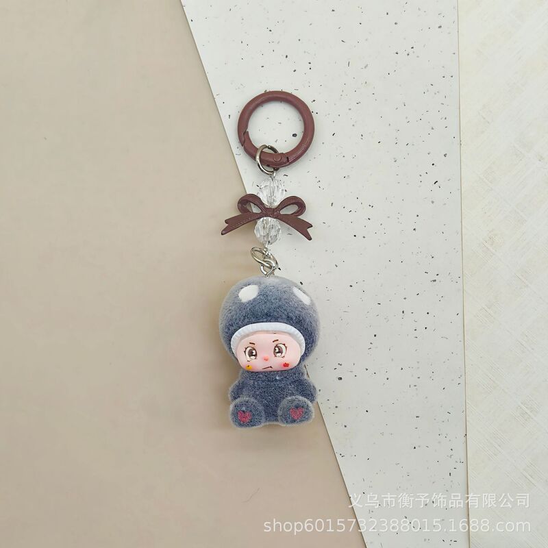 跨境爆款树脂可爱蘑菇头娃娃钥匙扣挂件创意包包配饰礼品摆件批发|undefined