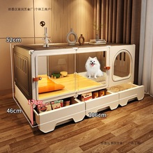 全景狗笼子小型犬带厕所分离一室一厅一卫大空间宠物狗窝豪华别墅