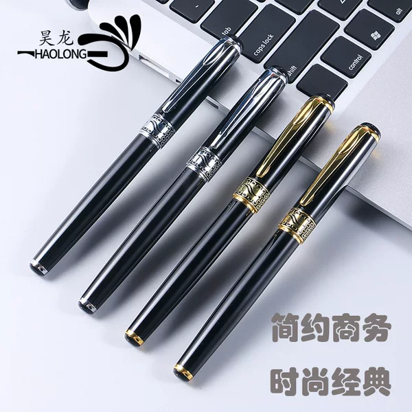 Business Black 68 Metal Signature Pen Office Signature Gift Pen Custom Logo Advertising Metal Pen Factory Direct Sale