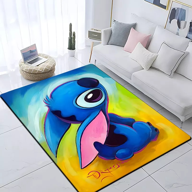 Puntada de dibujos animados sala de estar alfombra hogar sofá mesa de café piso alfombra gran área linda chica corazón Bahía ventana estera en stock